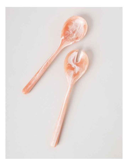 Pastel Brights Salad Server Set of 2 in Peach