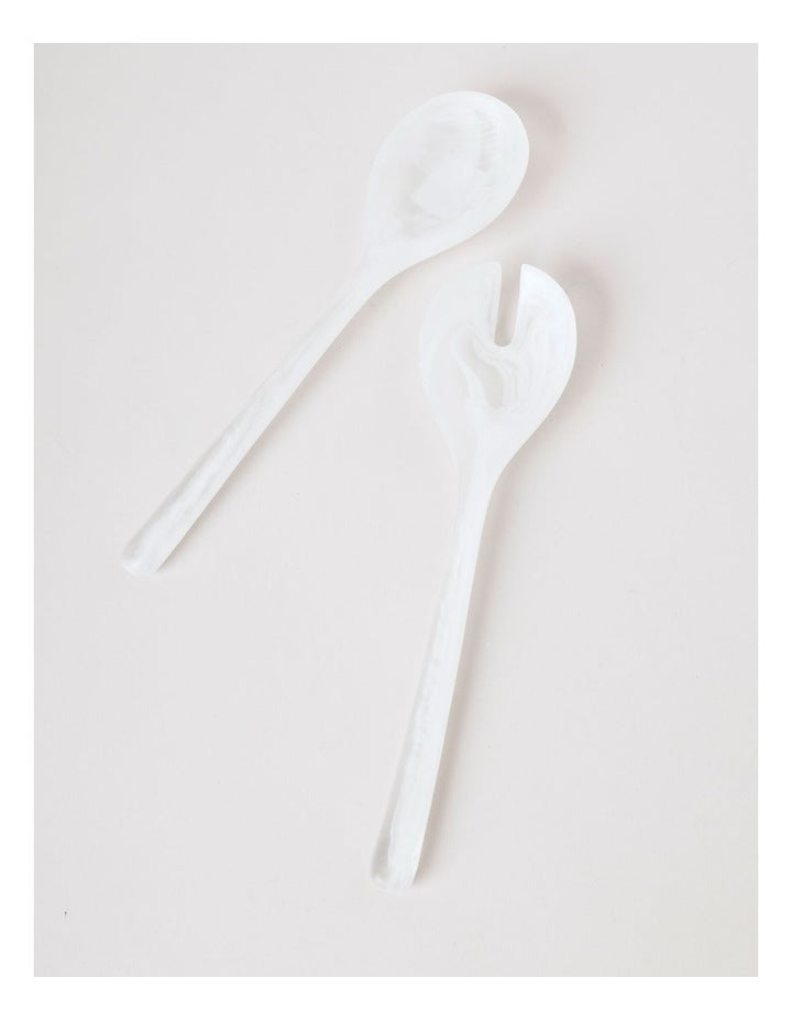 Pastel Brights Salad Server Set of 2 in White