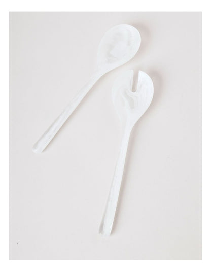 Pastel Brights Salad Server Set of 2 in White