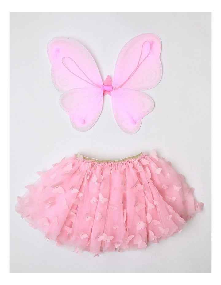 Rainbow Wings and Skirt Set in Pink