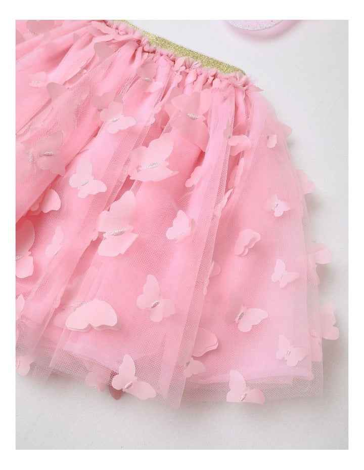 Rainbow Wings and Skirt Set in Pink