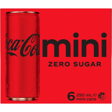 Coca-Cola Zero Sugar Soft Drink Mini Cans 6 x 250ml