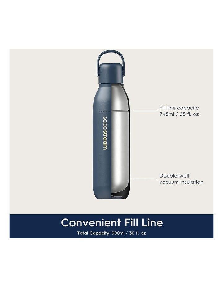 Fizz and Go all Metal Bottle 1062401980 in Storm Blue