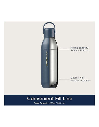 Fizz and Go all Metal Bottle 1062401980 in Storm Blue