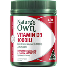 Nature's Own Vitamin d 1000iu d3 Capsules For Bone Health + Immunity 400 Pack