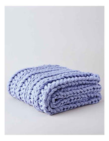 Chunky Knit Throw in Lilac