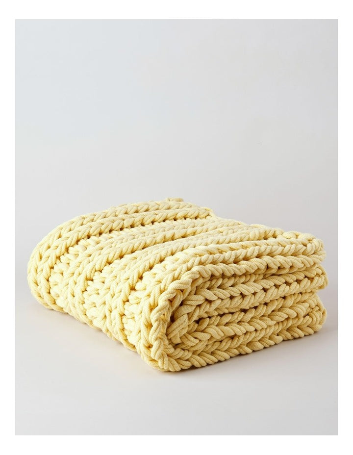 Chunky Knit Throw in Butter