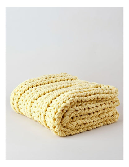Chunky Knit Throw in Butter