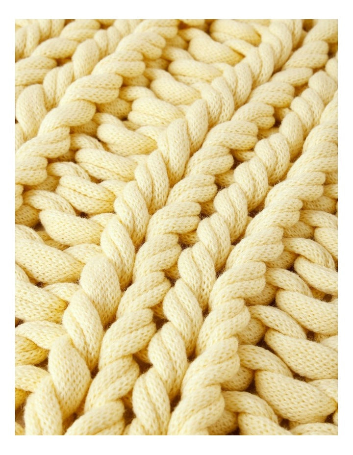 Chunky Knit Throw in Butter