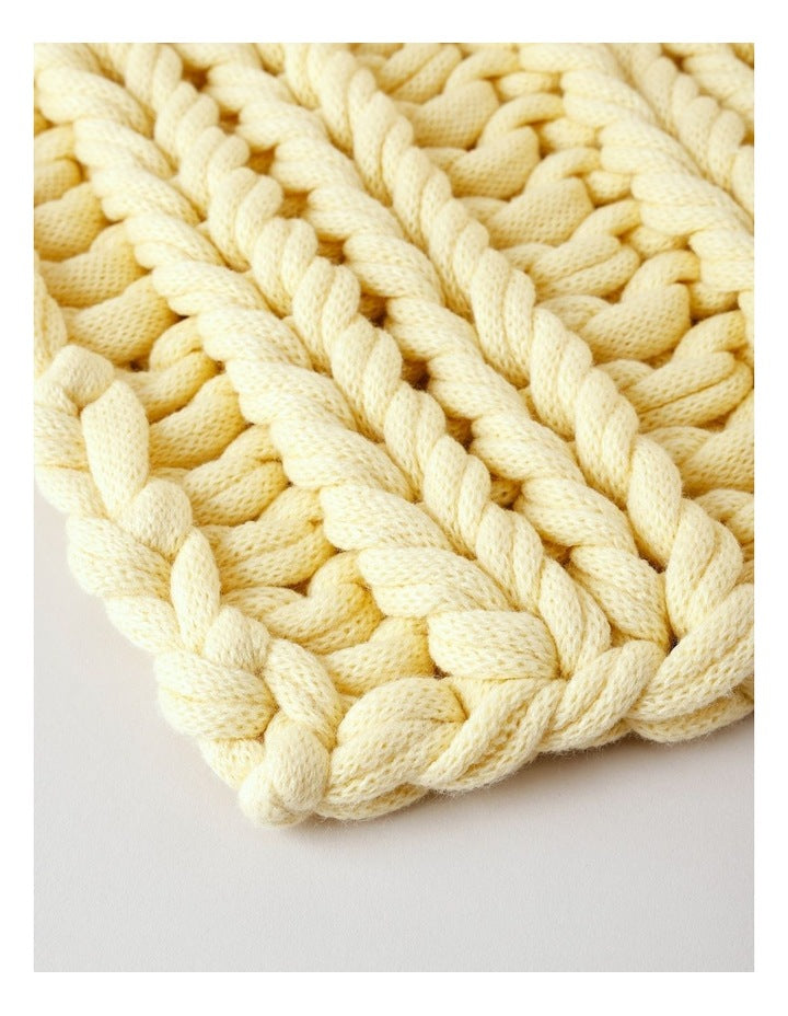 Chunky Knit Throw in Butter