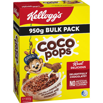 Kellogg's Coco Pops Chocolatey Breakfast Cereal Bulk Pack 950g