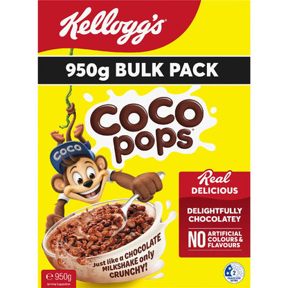 Kellogg's Coco Pops Chocolatey Breakfast Cereal Bulk Pack 950g