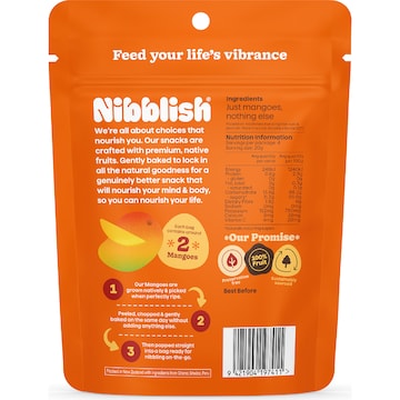 Nibblish Gently Baked Mango 80g