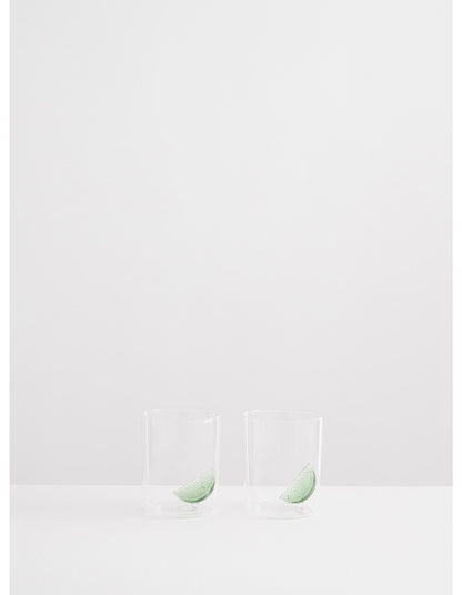 Gin & Tonic 450ml Glasses Set of 2 Clear Green