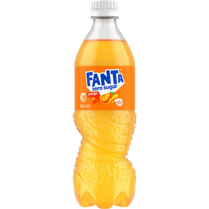 Fanta Orange Zero Sugar Soft Drink Bottles 600mL
