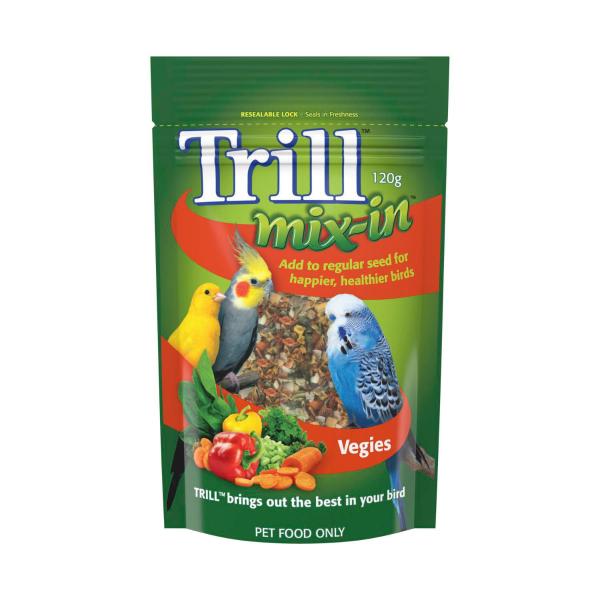 TRILL MIX-IN DRY BIRD SEED FOOD VEGIES 120G POUCH