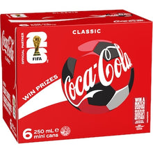 Coca-Cola Classic  Soft Drink Mini Cans 250mL x 6 pack