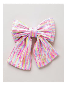 Sequin Bow Clip in Multi