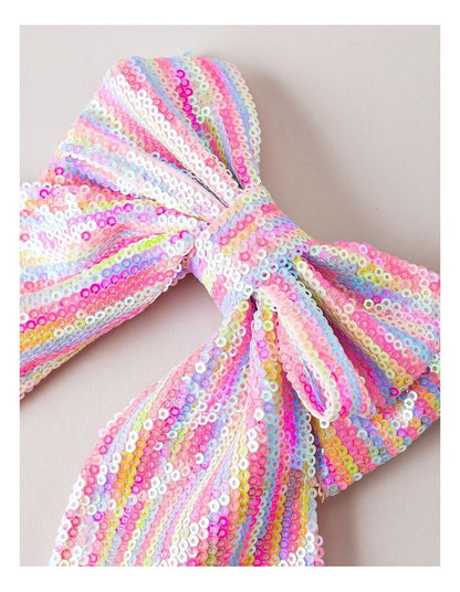Sequin Bow Clip in Multi