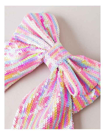 Sequin Bow Clip in Multi