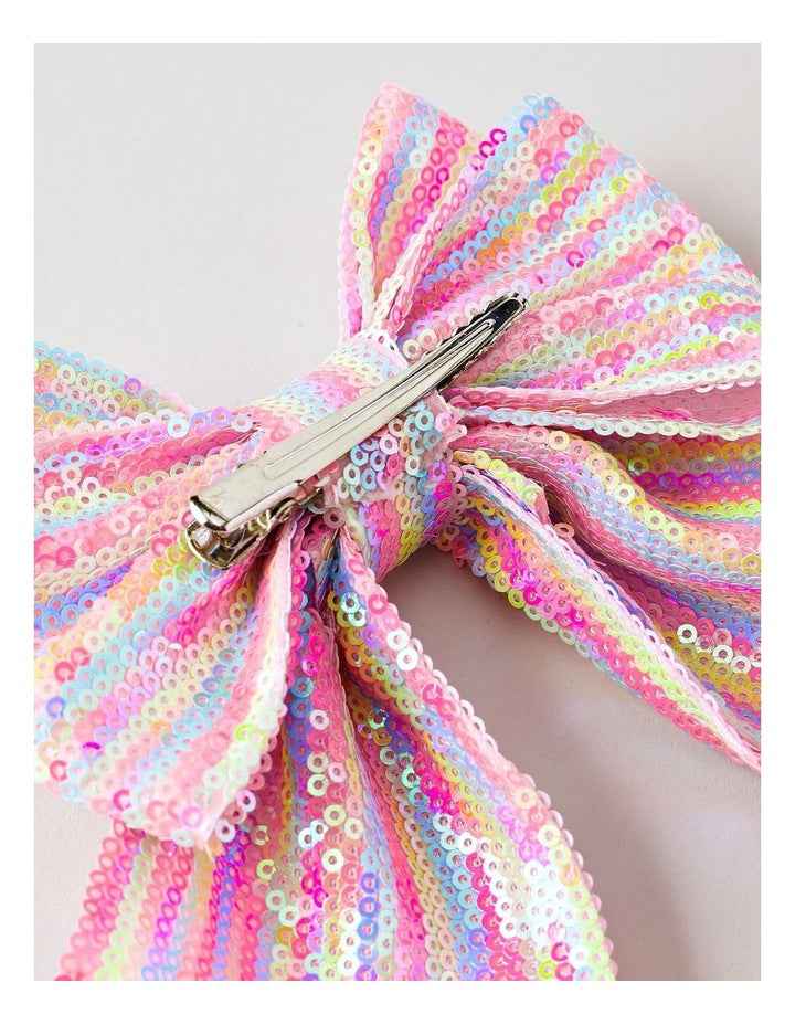Sequin Bow Clip in Multi