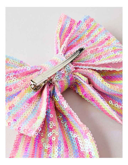 Sequin Bow Clip in Multi