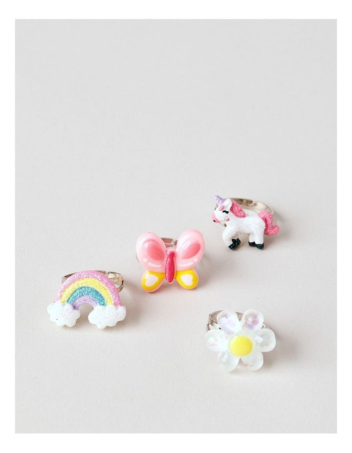 4 Pack of Rings in Multi