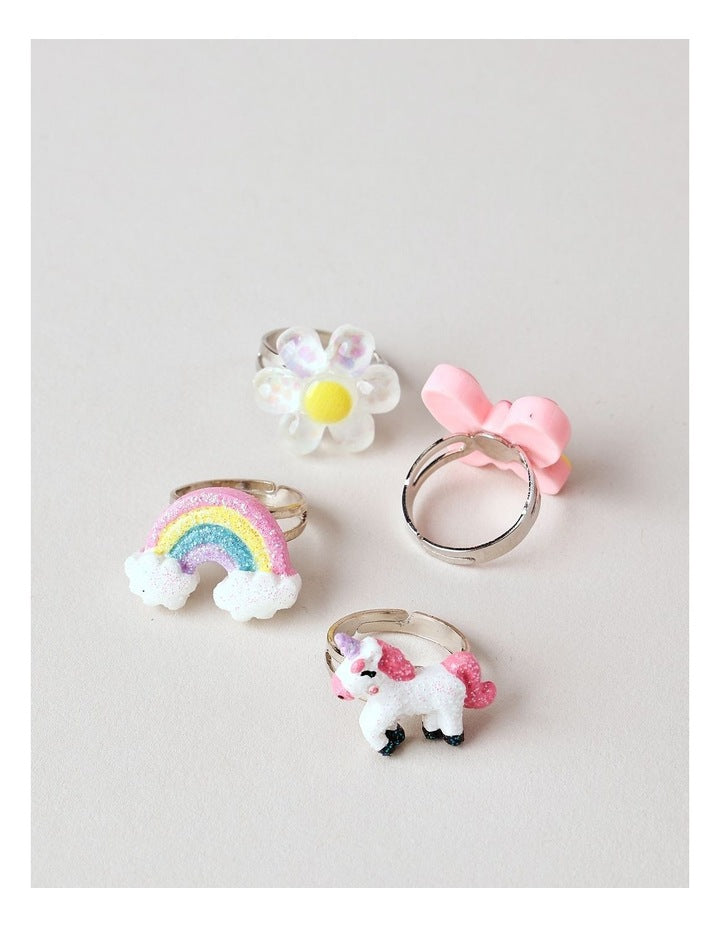 4 Pack of Rings in Multi