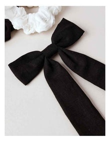 Oversized Bow Scrunchie with Mini Scrunchies in Black
