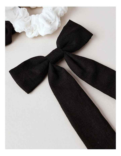Oversized Bow Scrunchie with Mini Scrunchies in Black