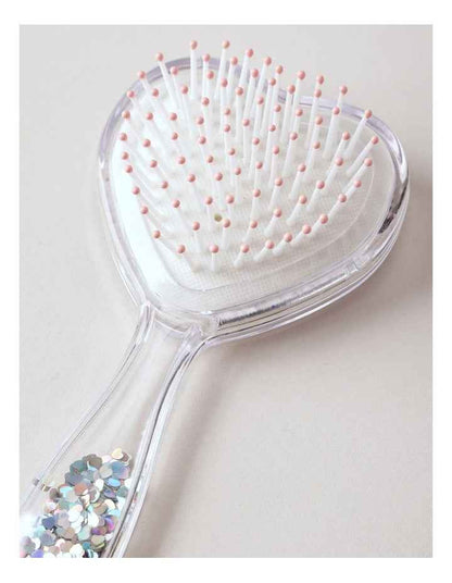 Girls Novelty Heart Hairbrush in Pink