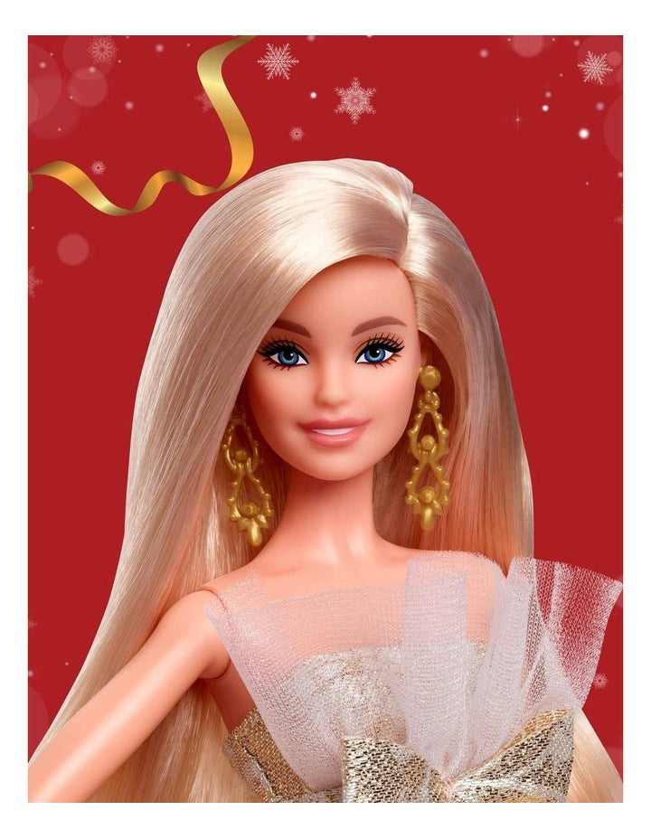 2025 Holiday Barbie Blonde with Silver & Gold Gown Doll
