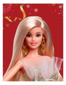 2025 Holiday Barbie Blonde with Silver & Gold Gown Doll