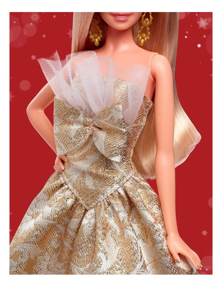 2025 Holiday Barbie Blonde with Silver & Gold Gown Doll
