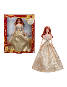2025 Holiday Barbie Red Hair with Silver & Gold Gown Doll