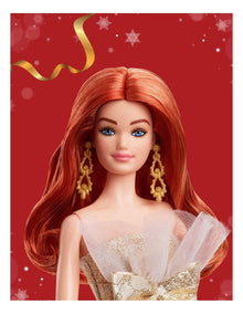 2025 Holiday Barbie Red Hair with Silver & Gold Gown Doll