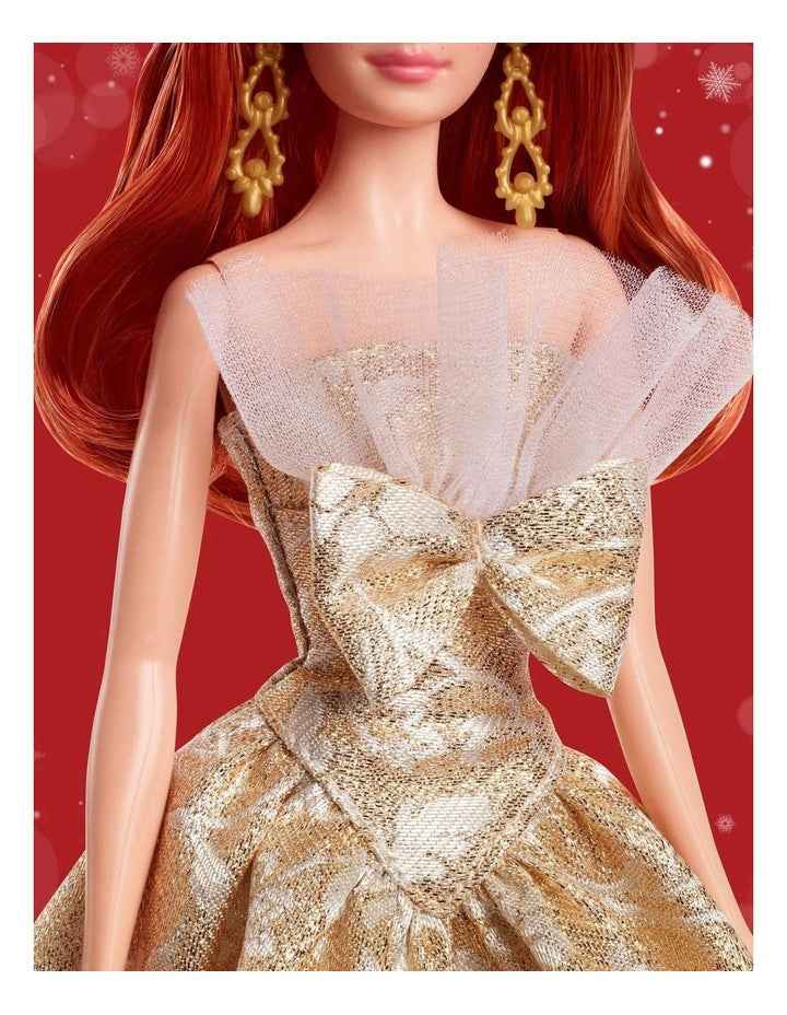 2025 Holiday Barbie Red Hair with Silver & Gold Gown Doll