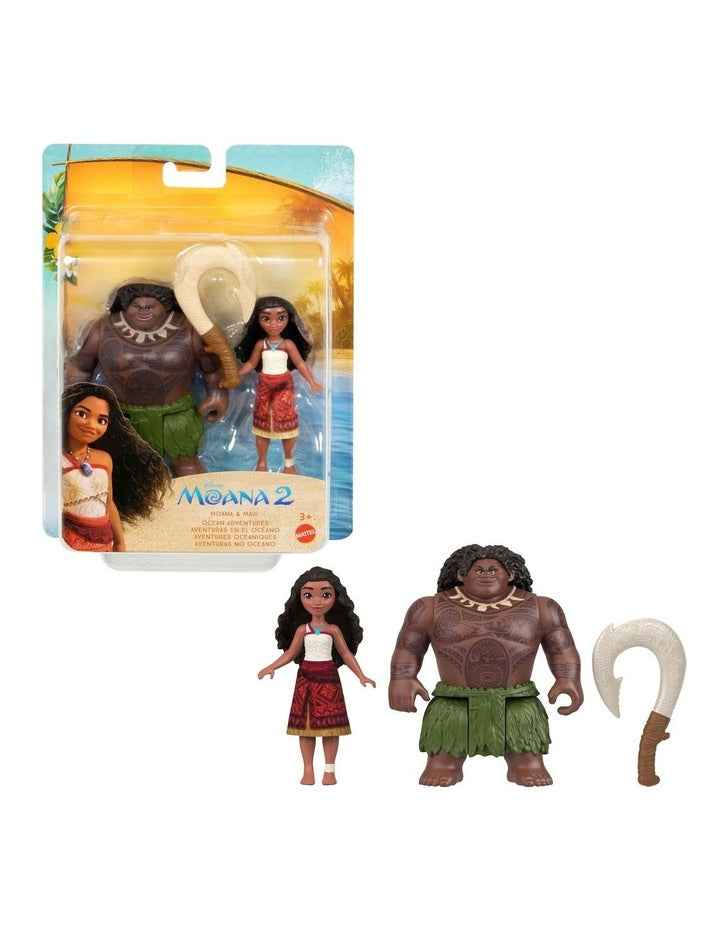 Moana and Maui Ocean Adventures 2-Pack Small Dolls and Accessory Set
