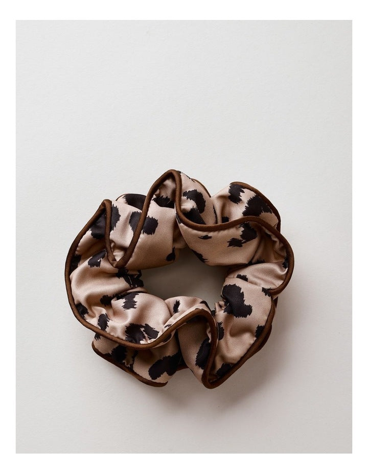 Double Layer Scrunchie in Leopard Print