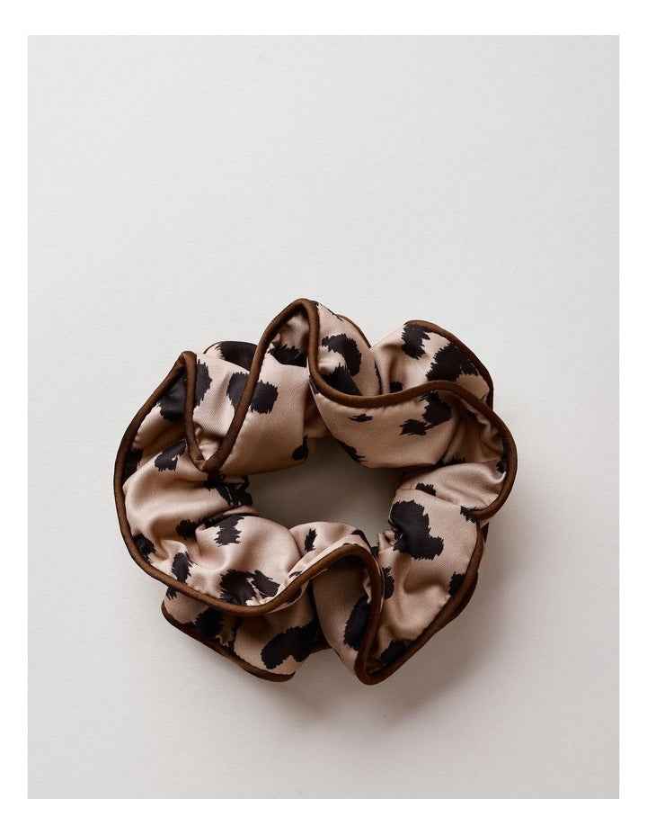 Double Layer Scrunchie in Leopard Print
