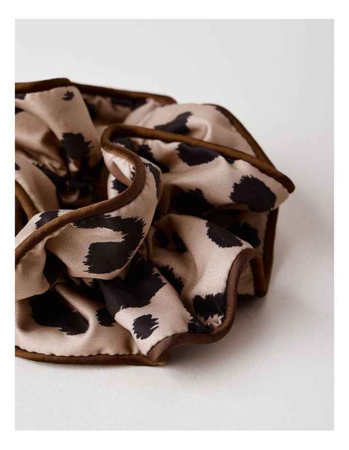Double Layer Scrunchie in Leopard Print