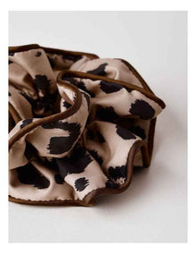 Double Layer Scrunchie in Leopard Print