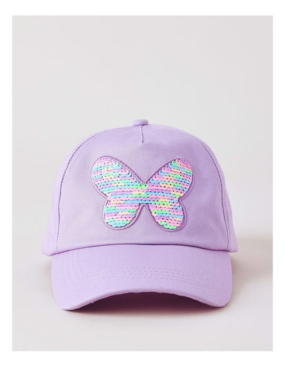 Girls Flip Sequin Butterfly Cap in Lilac