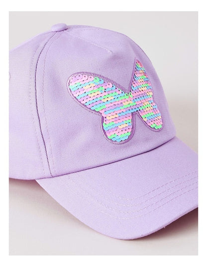 Girls Flip Sequin Butterfly Cap in Lilac