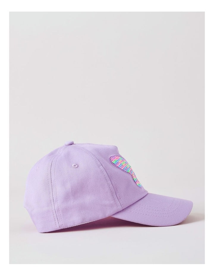 Girls Flip Sequin Butterfly Cap in Lilac