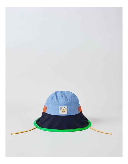 Colourblock Boys Widebrim Hat in Navy