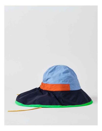 Colourblock Boys Widebrim Hat in Navy