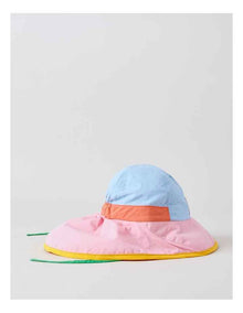 Colourblock Girls Widebrim Hat in Pink