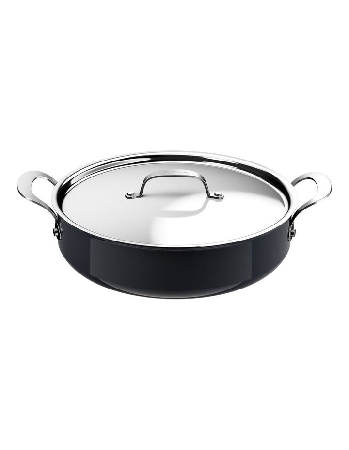 Enjoy Ceramic Induc HA ShallowPan With Lid 30cm in Black Sparkles
