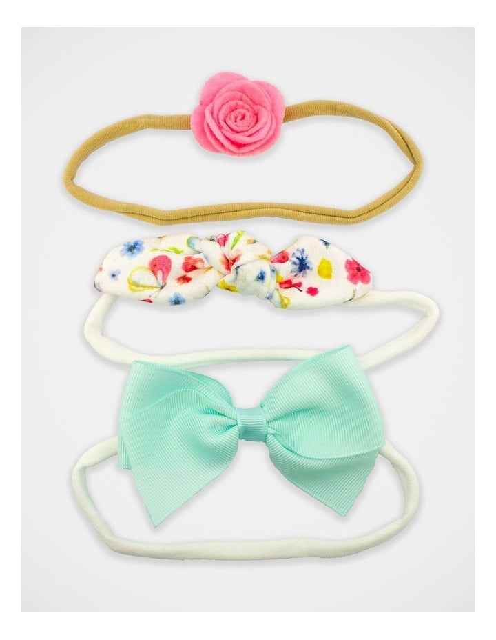 Floral Bow and Flower Hair Wrap 3 Pack